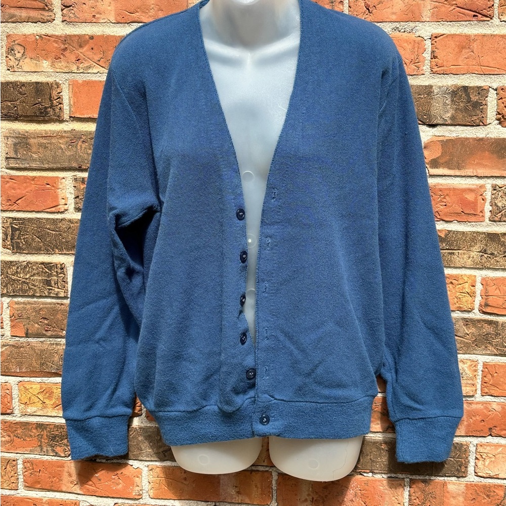 Vintage Sears Kings Road Cardigan.%100Orlon.Wash And Dry.Original Buttons Mens L